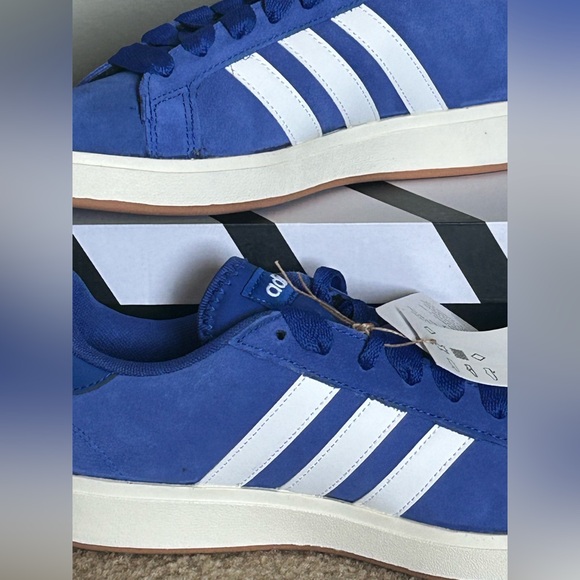 Adidas Royal Blue and White Grand Court Base 00s Sneakers Mens size 9 - Picture 4 of 11